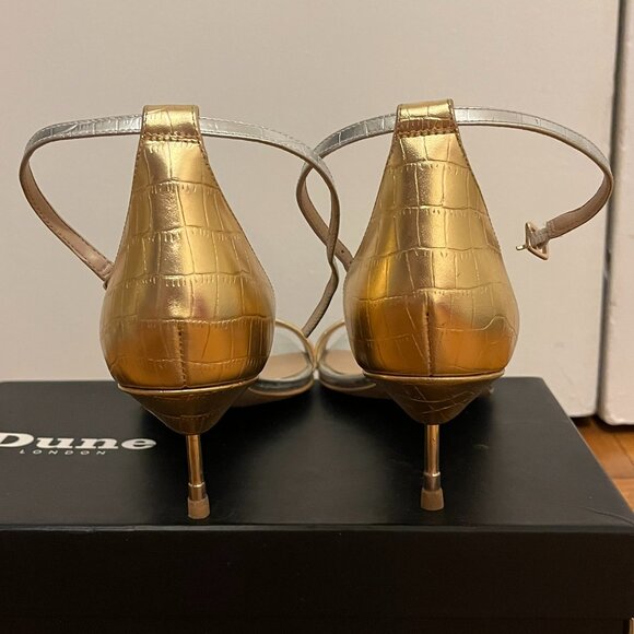 Kurt Geiger London Metallic Heels – Gold & Silver Croc – Size 38 - Picture 5 of 10